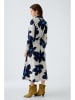Oui Jurk crème/donkerblauw