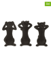 J Line 3er-Set: Dekoaufsteller "Katze" in Schwarz - (H)14 cm