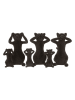 J Line 3er-Set: Dekoaufsteller "Katze" in Schwarz - (H)14 cm