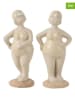 J Line 2er-Set: Dekofiguren "Frau" in Beige - (H)25 cm