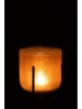J Line Windlicht "Astor" in Hellbraun - (H)16,5 x Ø 14 cm