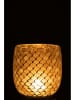 J Line 2er-Set: Windlichter "Mosaik" in Gelb - (H)16 x Ø 15,5 cm