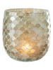 J Line Windlicht "Mosaik" in Hellblau - (H)16 x Ø 15,5 cm