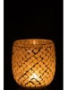 J Line Windlicht "Mosaik" in Hellblau - (H)16 x Ø 15,5 cm