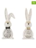 J Line 2er-Set: Dekofiguren "Hase Robert" in Weiß - (H)20 cm