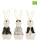 J Line 3er-Set: Dekofiguren "Hase" in Schwarz/ Grau/ Weiß - (H)19,5 cm