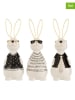 J Line 3er-Set: Dekofiguren "Hase" in Grau/ Schwarz/ Weiß - (H)29,5 cm
