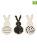 J Line 3er-Set: Servierschalen "Hase" in Schwarz/ Weiß - (B)14 x (H)27 cm