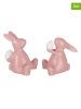 J Line 2er-Set: Dekofiguren "Hase" in Rosa - (B)10 x (H)9 x (T)10 cm
