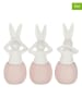 J Line 3er-Set: Dekofiguren "Hase" in Rosa/ Weiß - (H)25 x Ø 9 cm