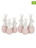J Line 2er-Set: Dekofiguren "Hase" in Rosa/ Weiß - (H)30 x Ø 11 cm