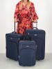 Beagles 3tlg. Softcase-Trolleyset in Dunkelblau
