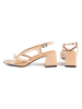 loft37 Leren haksandalen beige