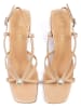 loft37 Leren haksandalen beige
