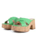 loft37 Leren slippers groen