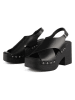 loft37 Leren haksandalen zwart