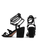loft37 Leder-Sandaletten in Schwarz