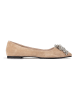 loft37 Leren ballerina's beige