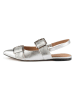 loft37 Leren slingballerina's zilverkleurig