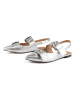 loft37 Leren slingballerina's zilverkleurig