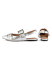 loft37 Leren slingballerina's zilverkleurig