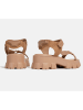 loft37 Leder-Sandaletten in Beige
