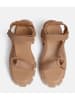 loft37 Leren haksandalen beige