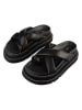 loft37 Leren teenslippers zwart