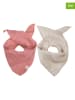 MaxiMo 2er-Set: Dreiecktücher in Beige/ Rosa