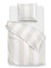 Zo!Home Mako-satijnen beddengoedset "Tratti di Satinado" wit/beige