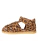 POM POM Leder-Halbsandalen in Braun