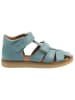 POM POM Leder-Halbsandalen in Blau
