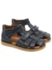 POM POM Leder-Halbsandalen in Dunkelblau