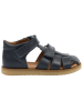 POM POM Leder-Halbsandalen in Dunkelblau