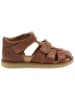 POM POM Leder-Halbsandalen in Hellbraun