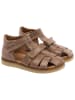 POM POM Leder-Halbsandalen in Hellbraun