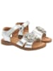 POM POM Leder-Sandalen in Silber