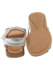 POM POM Leder-Sandalen in Silber