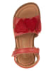 POM POM Leder-Sandalen in Rot