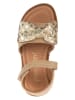 POM POM Leder-Sandalen in Beige/ Gold