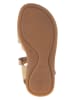 POM POM Leder-Sandalen in Beige/ Gold