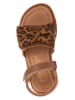 POM POM Leder-Sandalen in Braun