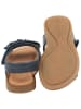 POM POM Leder-Sandalen in Dunkelblau