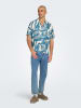 ONLY & SONS Blouse - regular fit - lichtblauw/beige/wit