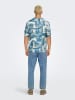 ONLY & SONS Blouse - regular fit - lichtblauw/beige/wit