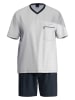 Ammann Pyjama in Grau/ Dunkelblau