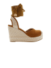 U.S. Polo Assn. Keilsandalen in Hellbraun/ Beige