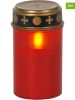 STAR Trading 4-delig set: ledgrafkaarsen "Serene" rood/goudkleurig - (H)12 x Ø 7 cm