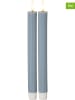 STAR Trading 2-delige set: ledkaarsen "Flamme Stripe" blauw - (H)25 cm