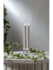 STAR Trading 2-delige set: ledkaarsen "Flamme Stripe" beige - (H)25 cm